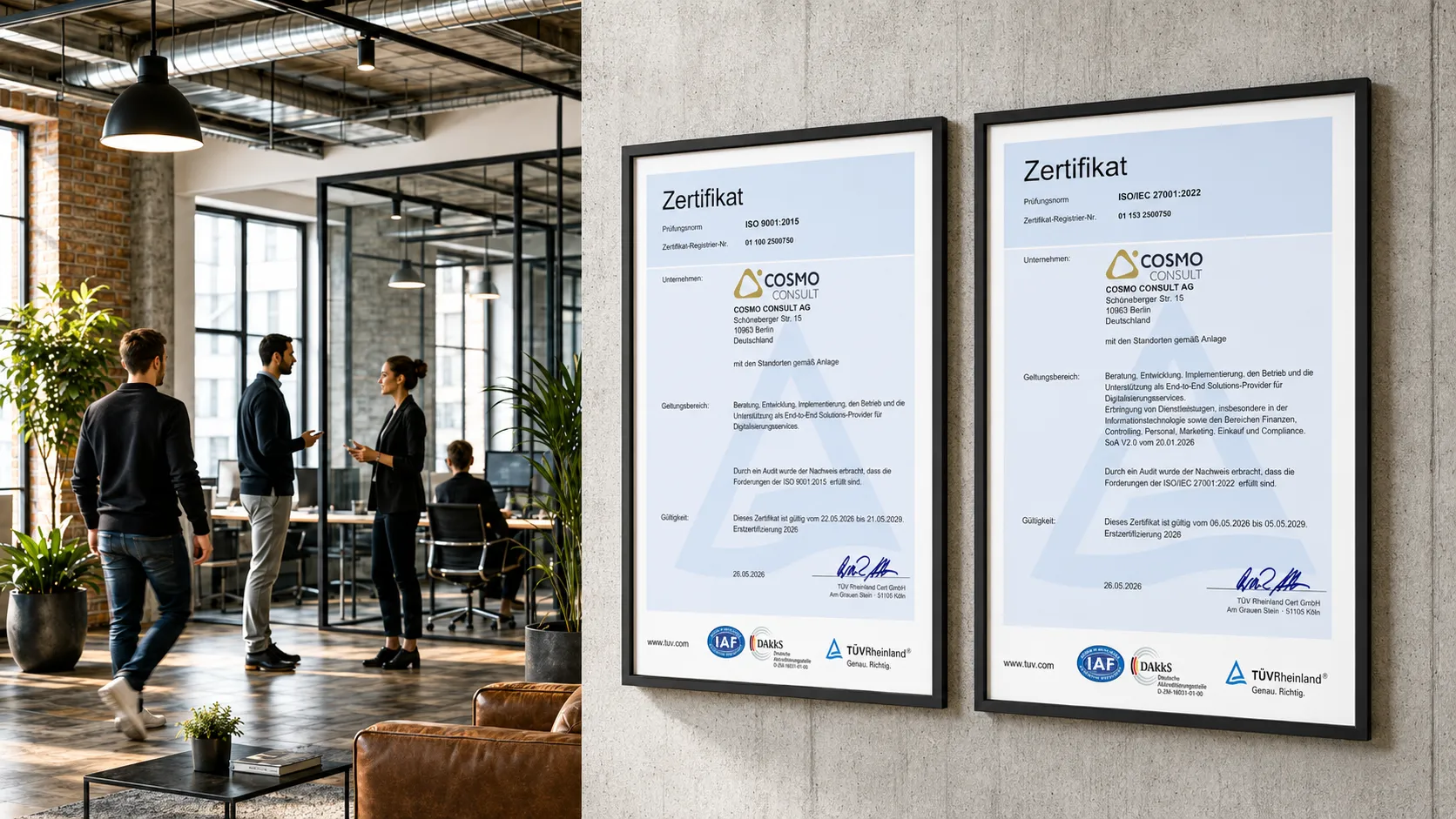 COSMO CONSULT nach ISO 9001 und ISO 27001 zertifiziert | COSMO CONSULT