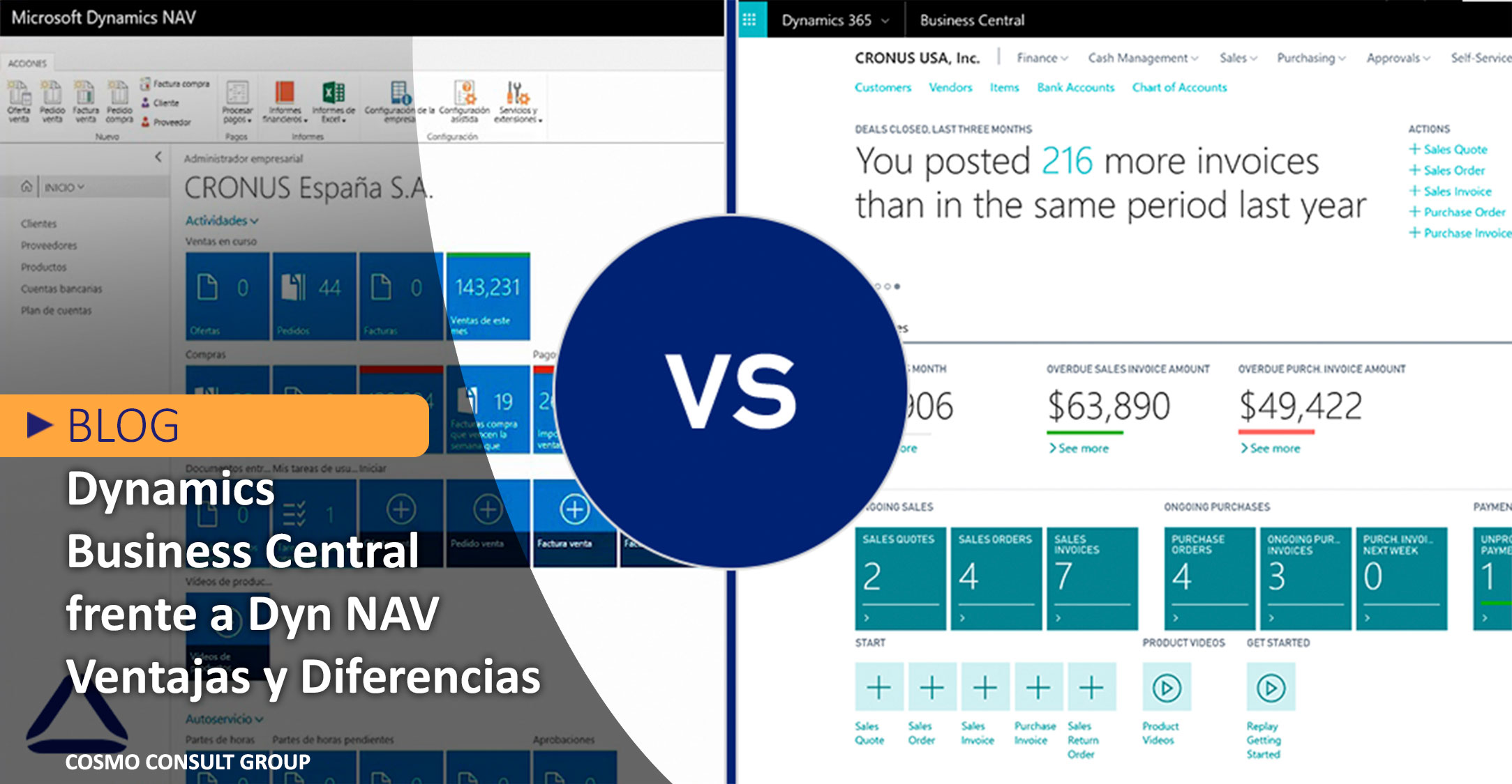 Ventajas de MS Dynamics 365 Business Central frente a NAV COSMO CONSULT